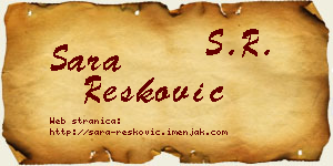 Sara Resković vizit kartica